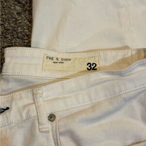 Rag & Bone Dre Low Rise Slim Boyfriend White Jeans